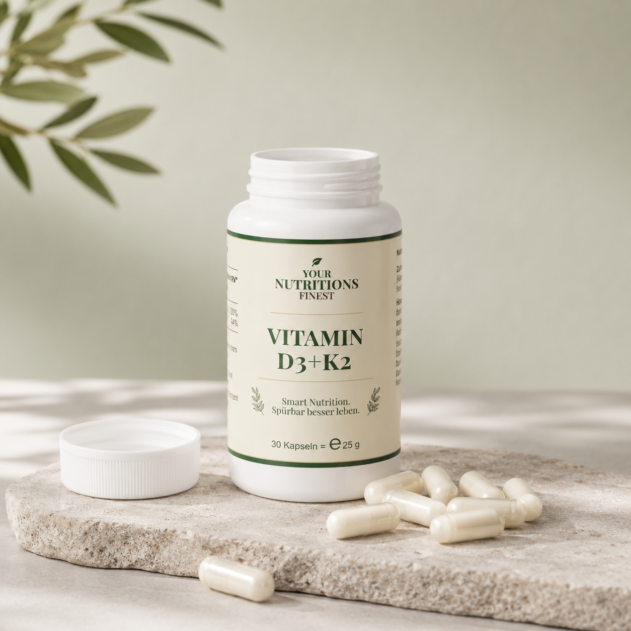 Vitamin D3 + K2 vegan | 125 µg D3 & 100 µg K2 MK-7