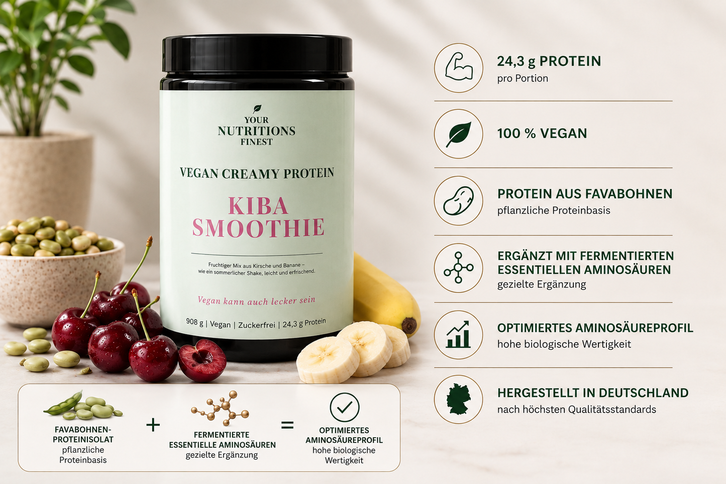 Veganes Proteinpulver – Kiba | 24,3 g Protein