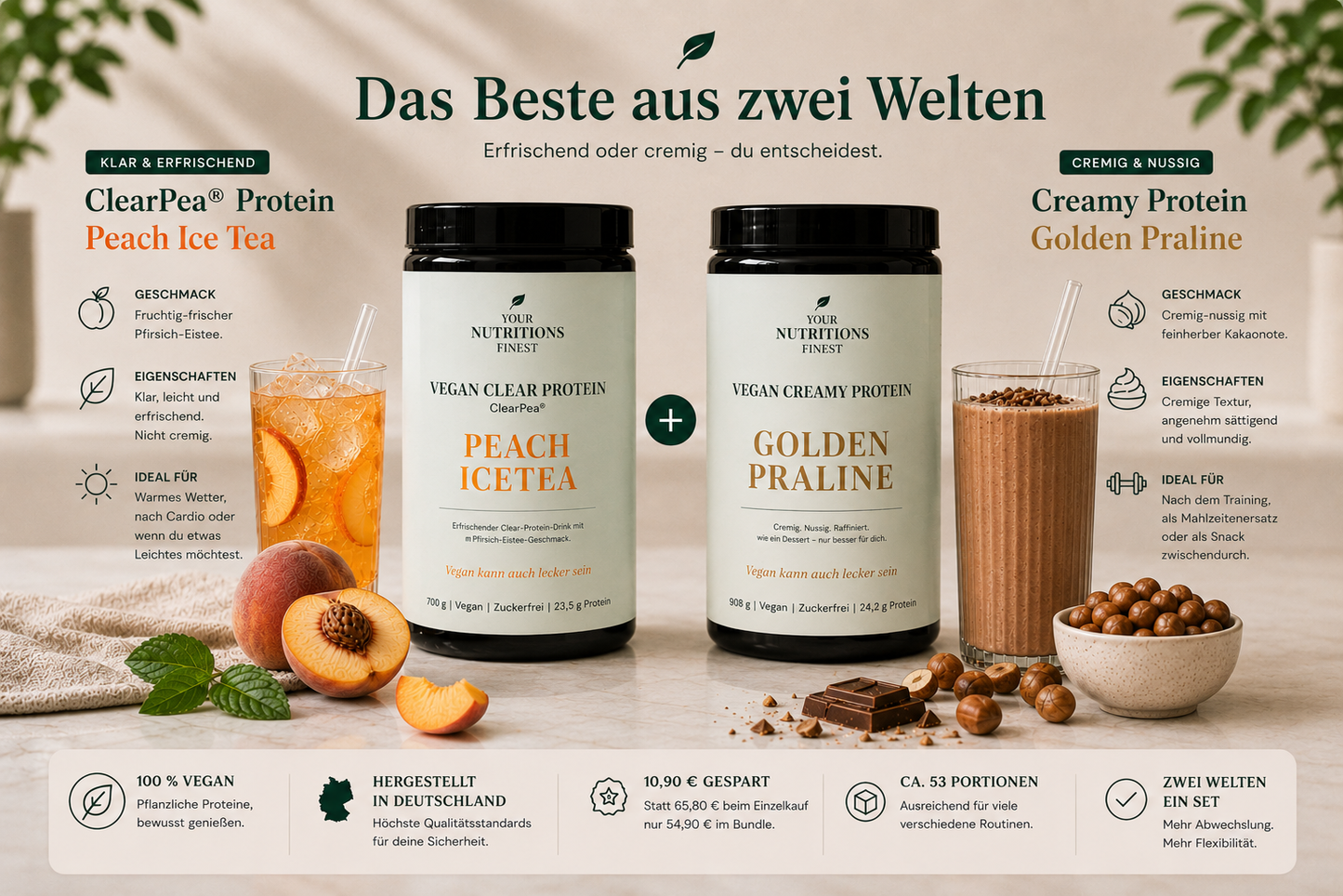Protein Duo – Peach Icetea & Golden Praline