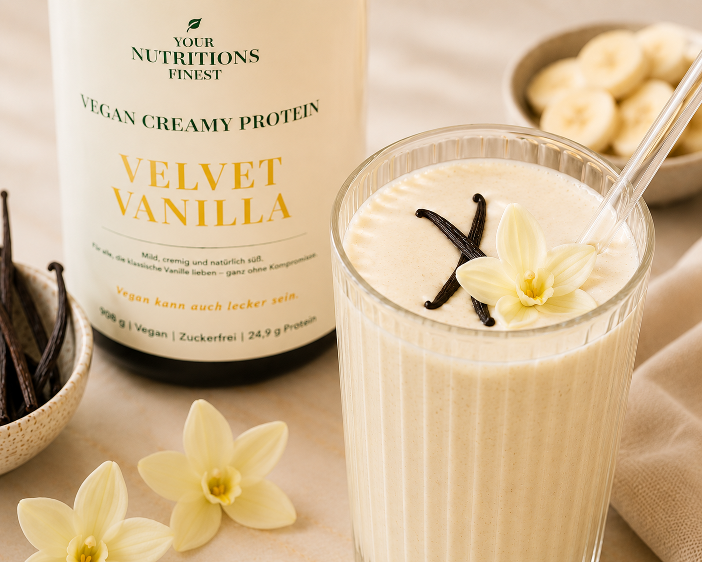 Veganes Proteinpulver – Velvet Vanilla | 24,9 g Protein