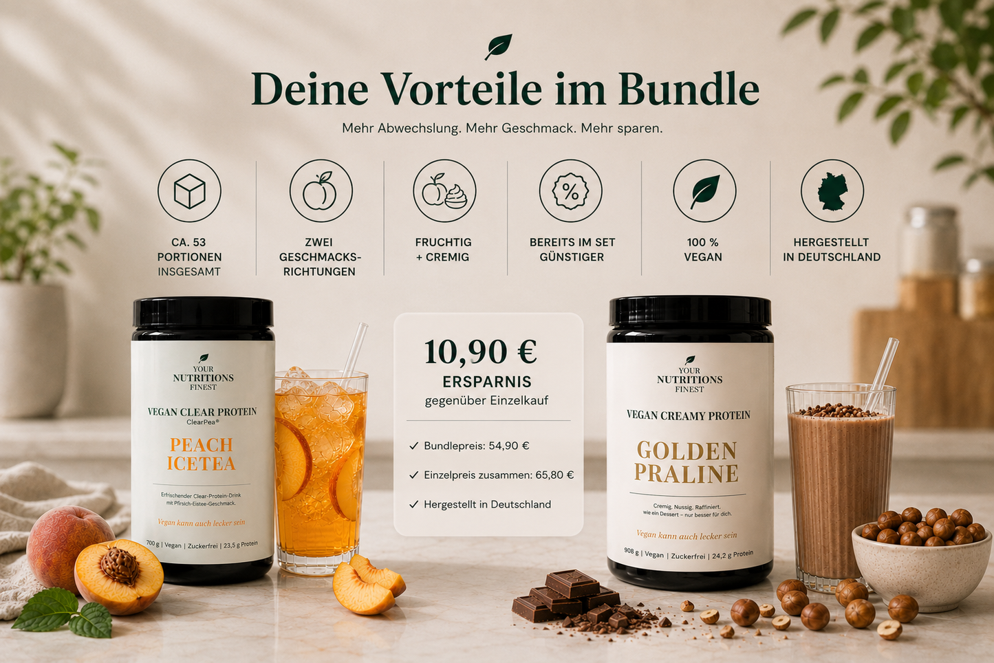 Protein Duo – Peach Icetea & Golden Praline