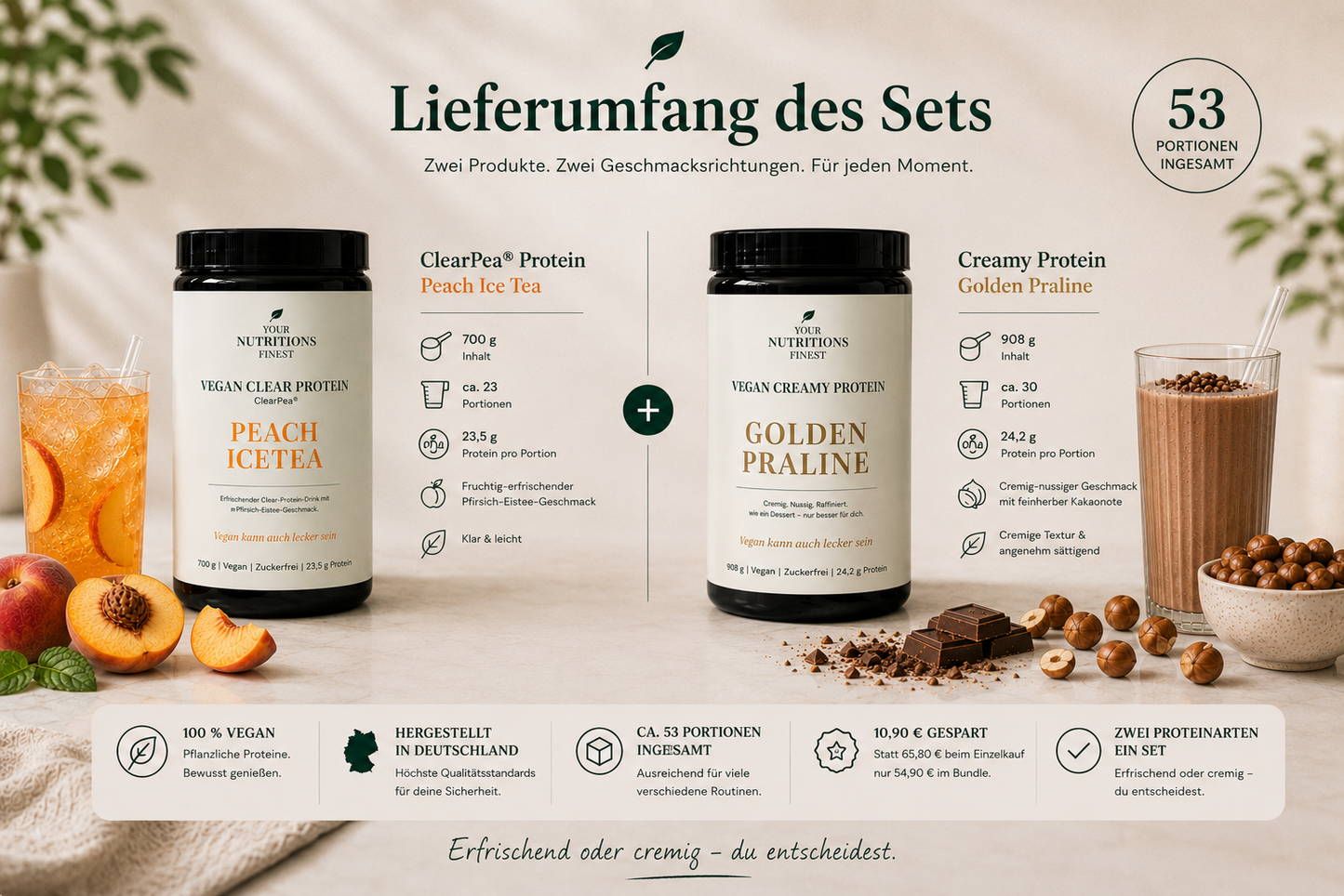 Protein Duo – Peach Icetea & Golden Praline