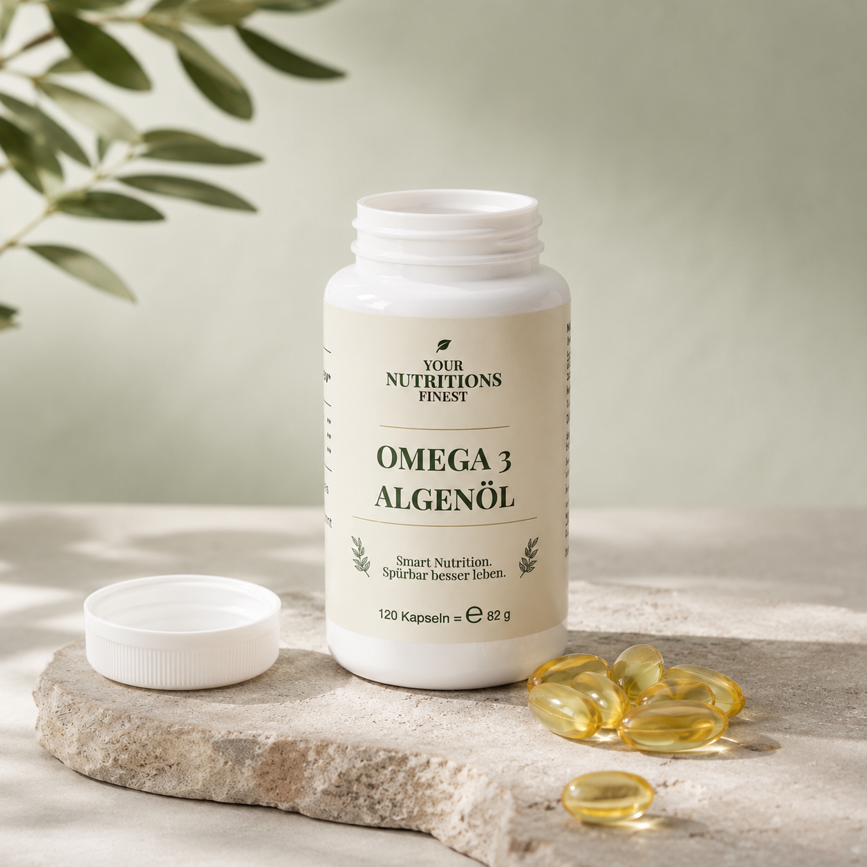 Veganes Omega 3 aus Algenöl | 500 mg DHA + 100 mg EPA