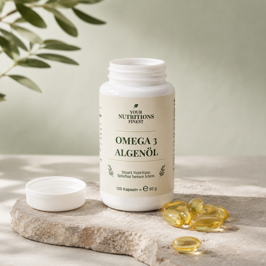 Veganes Omega 3 aus Algenöl | 500 mg DHA + 100 mg EPA