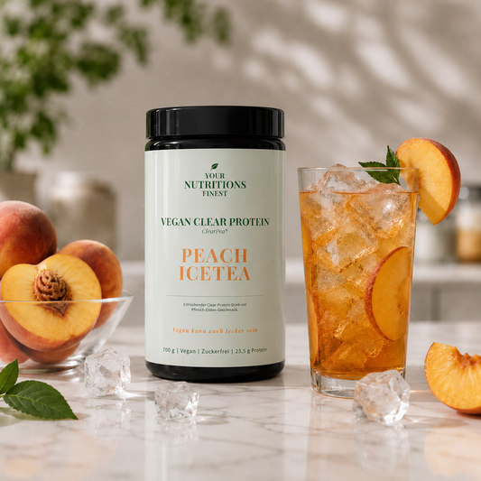 Veganes Clear Protein – Peach Icetea | 23,5 g Protein